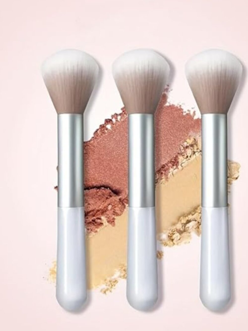Mini Makeup Brush Set w/ 3 Mini Blush Brushes | Blush Brushes for Makeup 3pcs